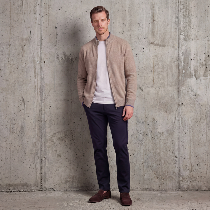 Knox | Elegant Knitted Zip-Through Jumper for Men