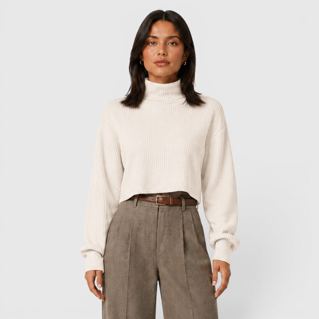 Lydia | Elegant Ribbed Roll Neck Jumper