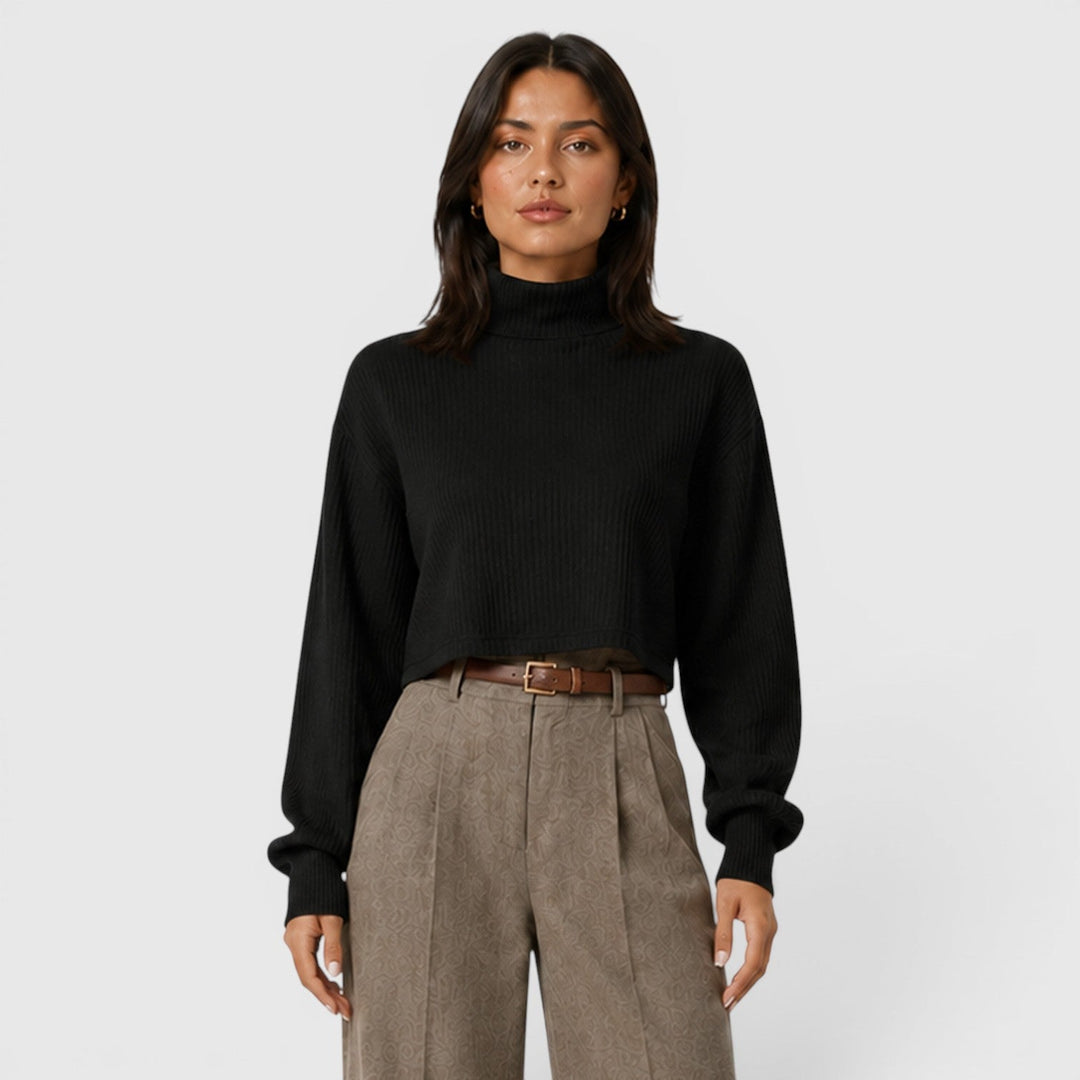 Lydia | Elegant Ribbed Roll Neck Jumper
