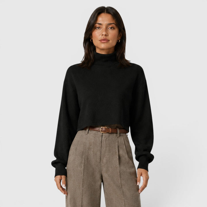 Lydia | Elegant Ribbed Roll Neck Jumper