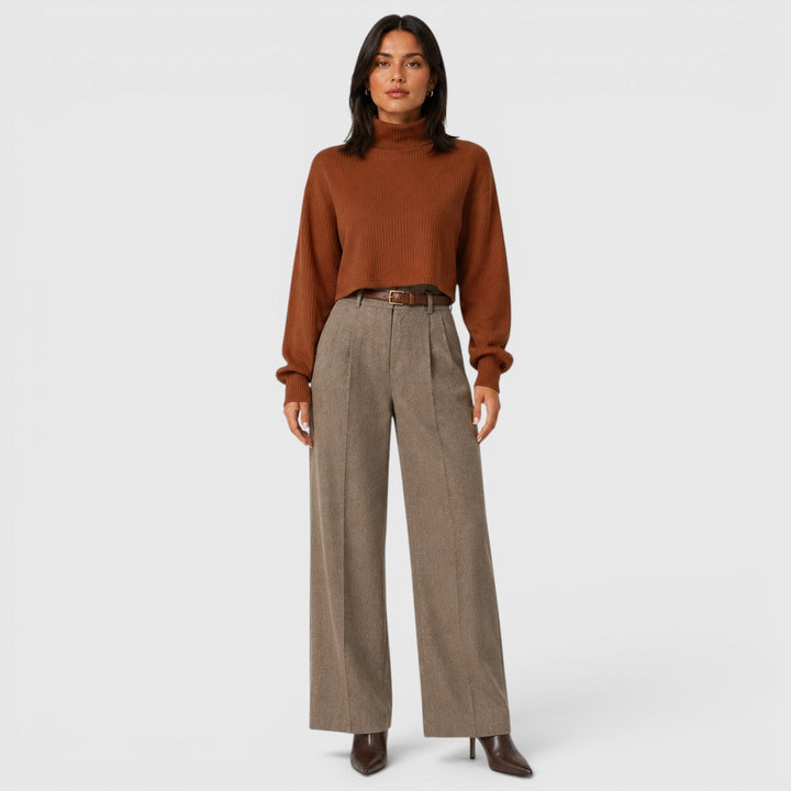 Lydia | Elegant Ribbed Roll Neck Jumper