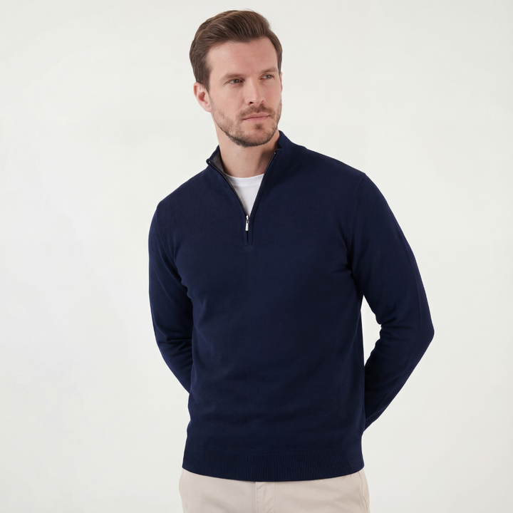 Half-Zip Sweater in Navy