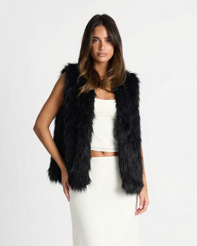 Juliana | Statement Faux Fur Gilet Sleeveless For Women