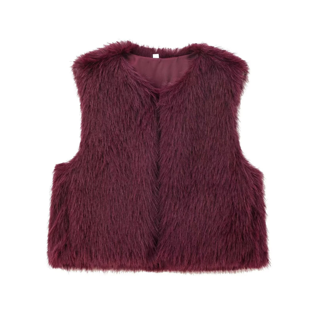 Juliana | Statement Faux Fur Gilet Sleeveless For Women