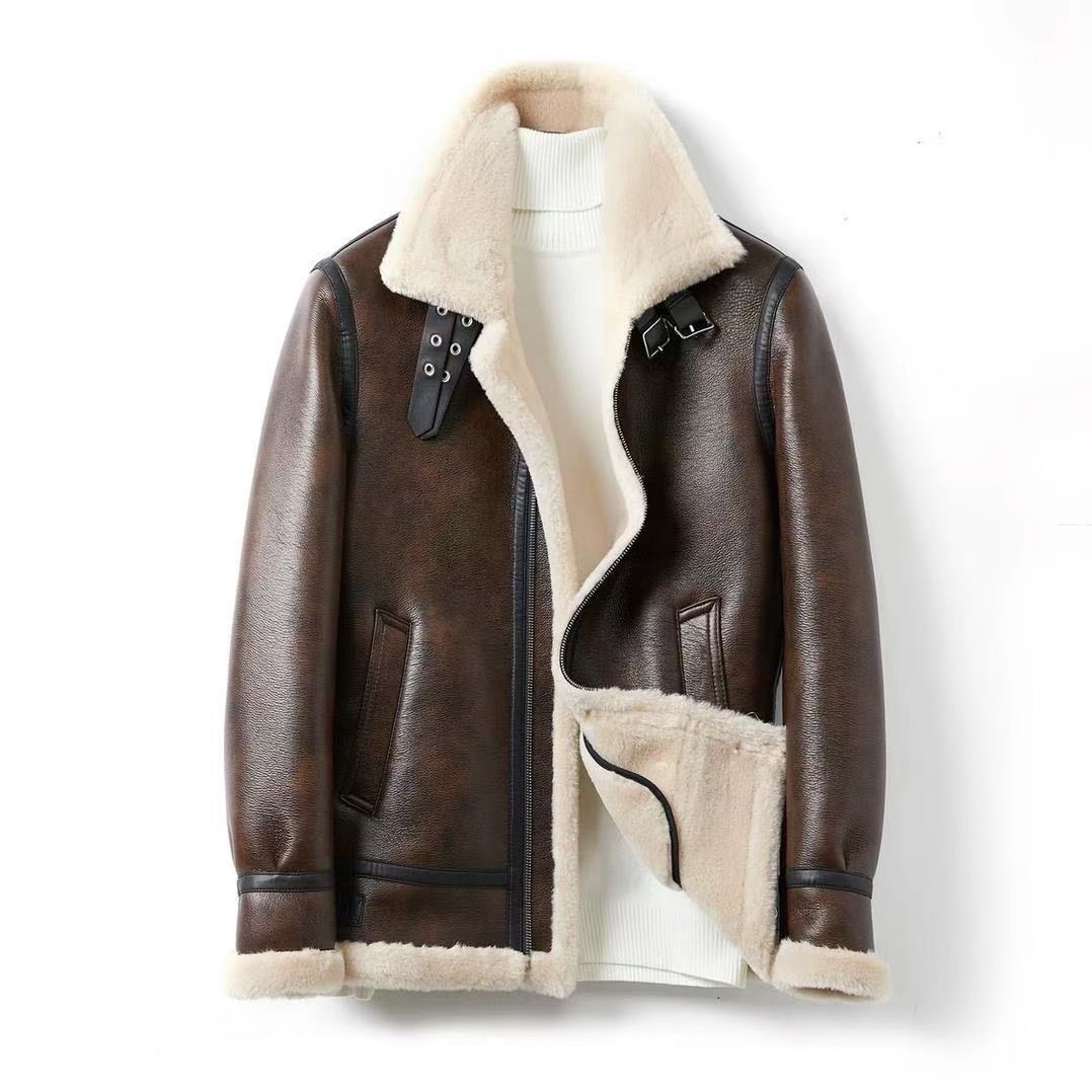 Ellis | Warm Faux Shearling Aviator Jacket for Men's Outerwear