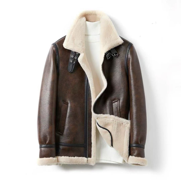 Ellis | Warm Faux Shearling Aviator Jacket for Men's Outerwear
