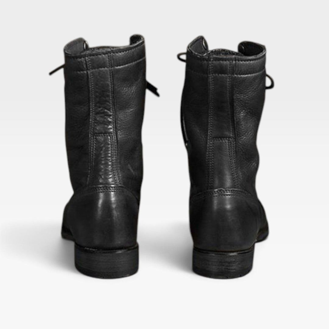Hermione | Rugged Leather Lace-Up Combat Boots Women