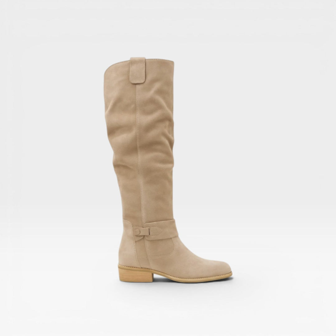 Xanthe | Elegant Suede Knee High Block Heel Boots