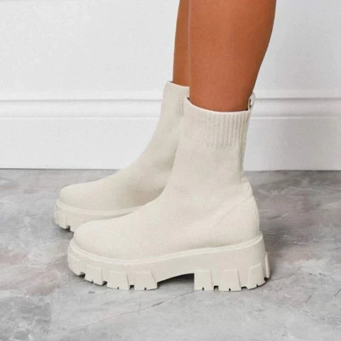 Cressida | Cozy Knit Slip-On Slipper Ankle Boots Women