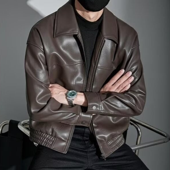 Finnick | Elegant Slim-Fit Leather Jacket for Men