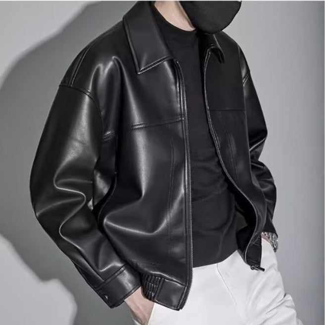 Finnick | Elegant Slim-Fit Leather Jacket for Men