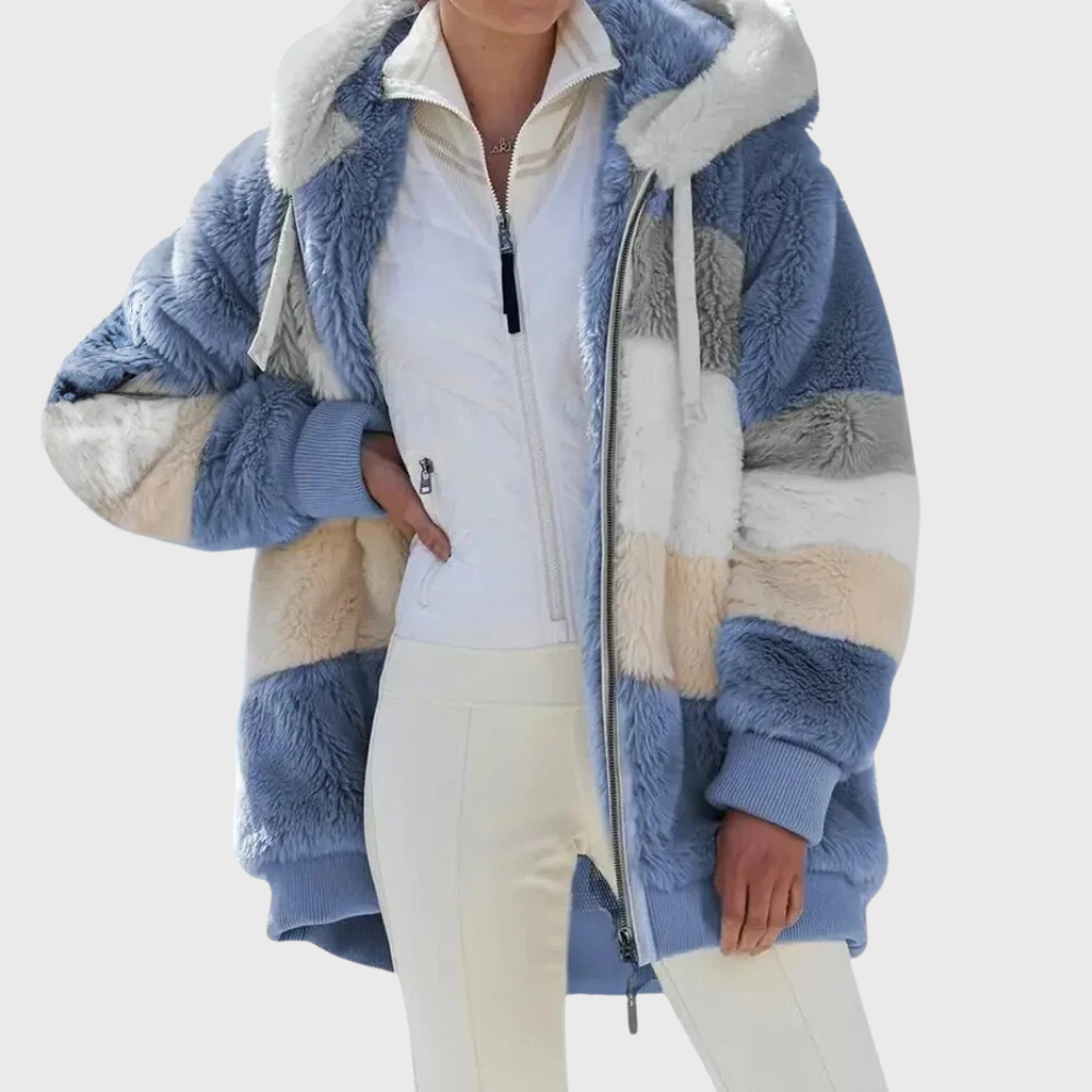 Marcelline | Cozy Hooded Faux Fur Jacket For Women