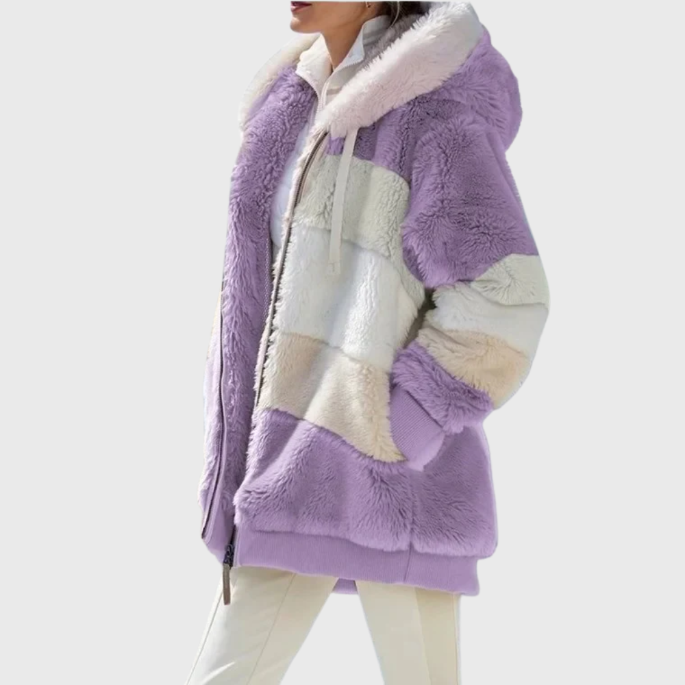 Marcelline | Cozy Hooded Faux Fur Jacket For Women