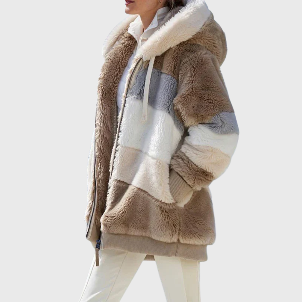 Marcelline | Cozy Hooded Faux Fur Jacket For Women