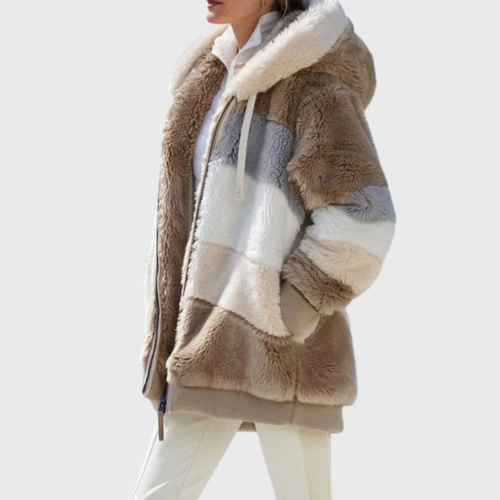 Marcelline | Cozy Hooded Faux Fur Jacket For Women