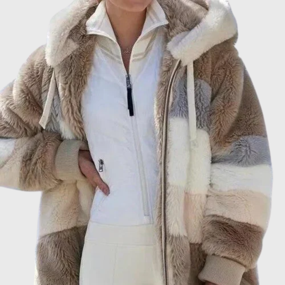 Marcelline | Cozy Hooded Faux Fur Jacket For Women
