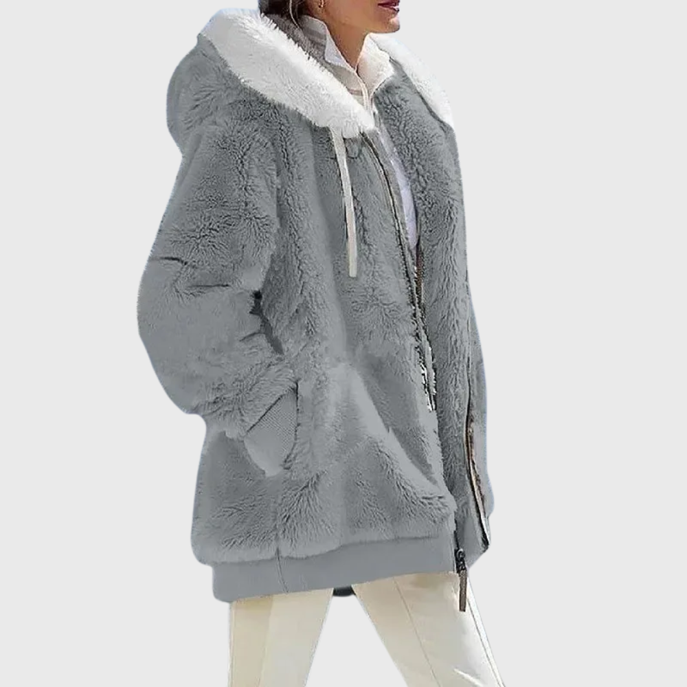 Marcelline | Cozy Hooded Faux Fur Jacket For Women