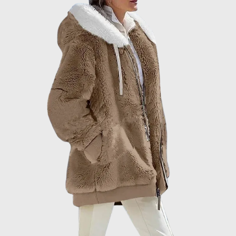 Marcelline | Cozy Hooded Faux Fur Jacket For Women