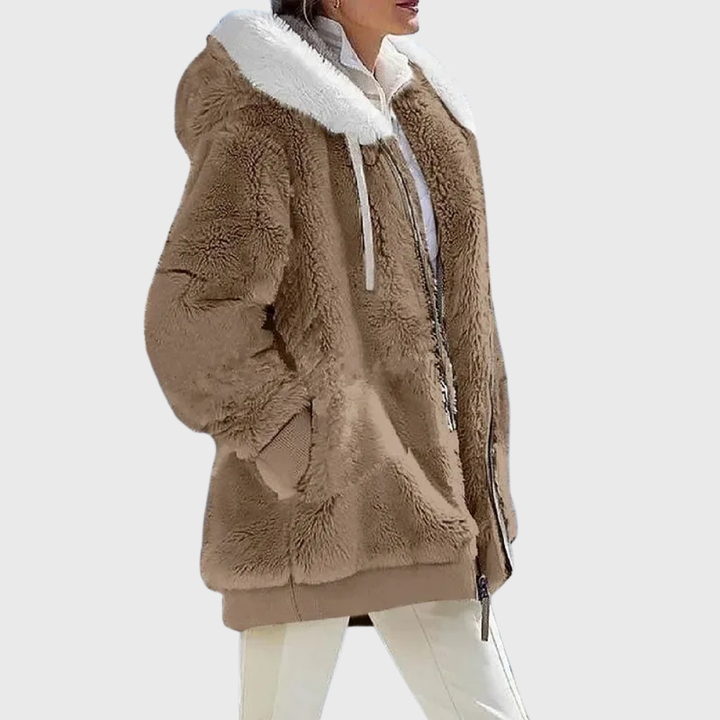 Marcelline | Cozy Hooded Faux Fur Jacket For Women