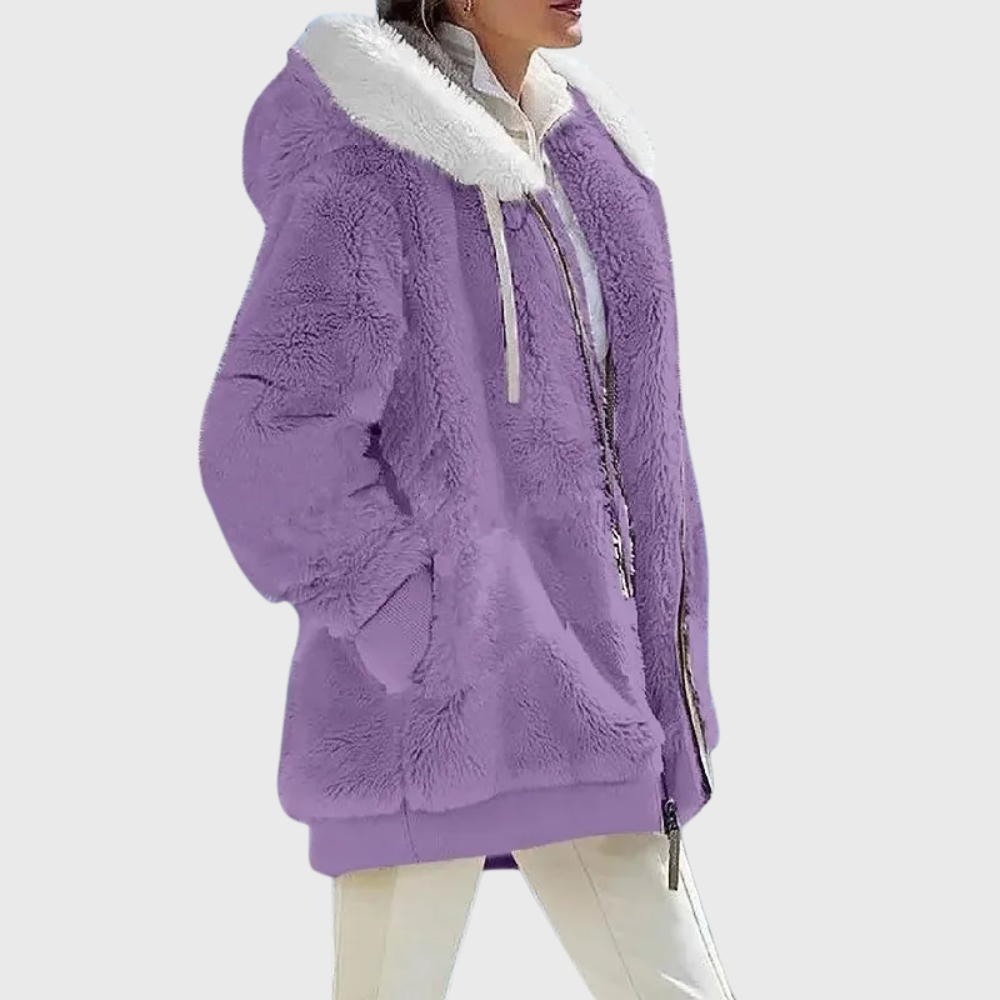 Marcelline | Cozy Hooded Faux Fur Jacket For Women