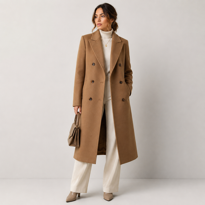 Bertrand | Refined Double-Breasted Camel Overcoat