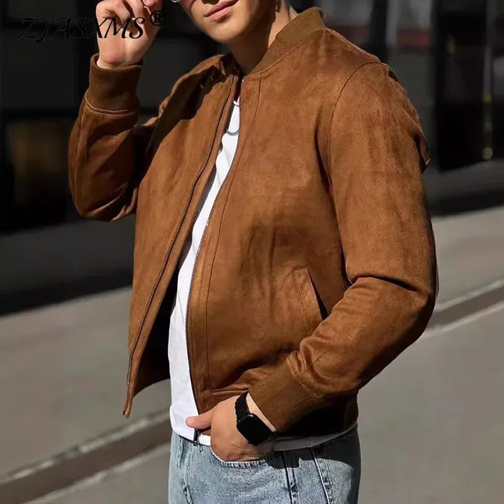 Malachi | Classic Suede Bomber Jacket for Men