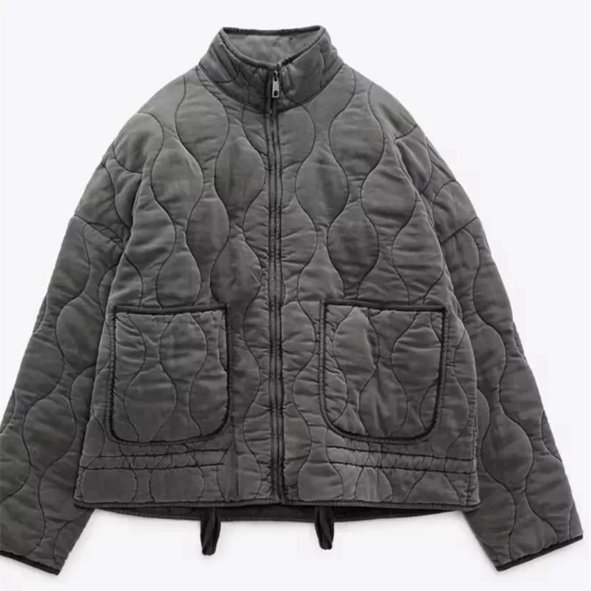Selma | Relaxed Quilted High Collar Jacket