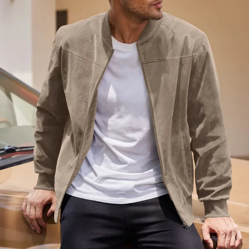 Malachi | Classic Suede Bomber Jacket for Men
