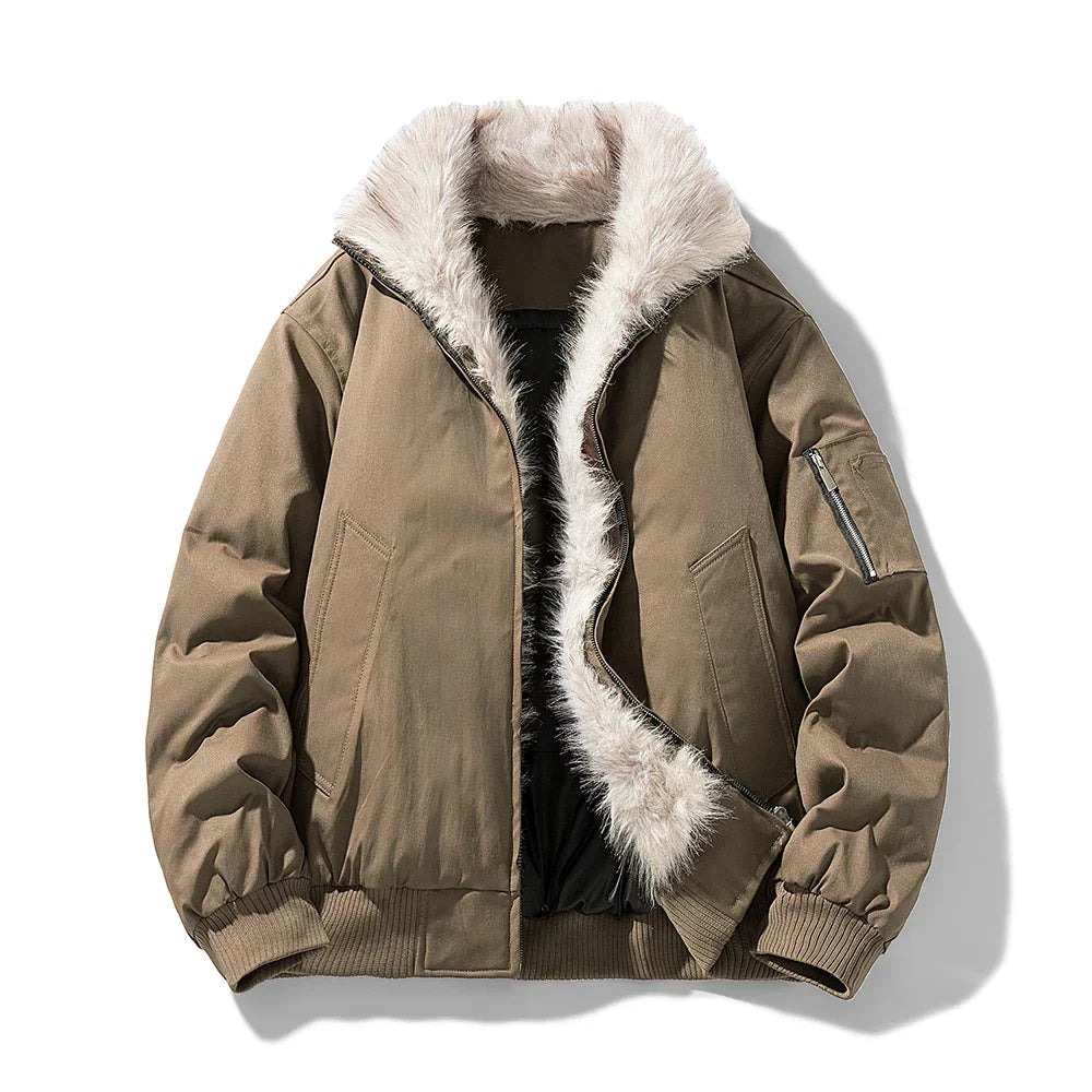 Anders | Warm Faux Fur Lined Jacket for Men's Wind-Resistant Outerwear