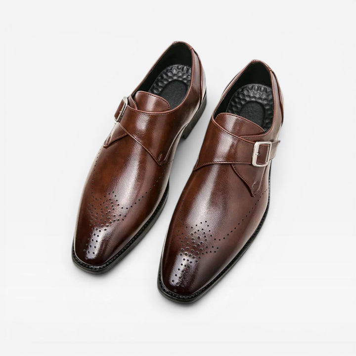 Chatham | Polished Leather Monk Strap Shoes