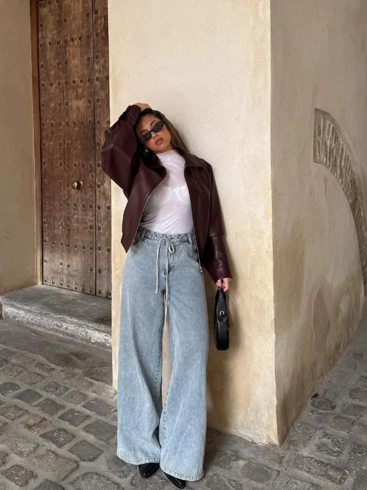 Audrina | Relaxed Oversized Leather Jacket
