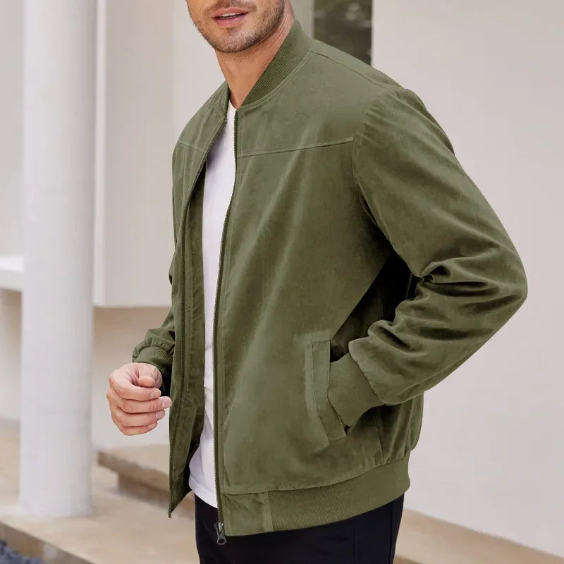 Malachi | Classic Suede Bomber Jacket for Men