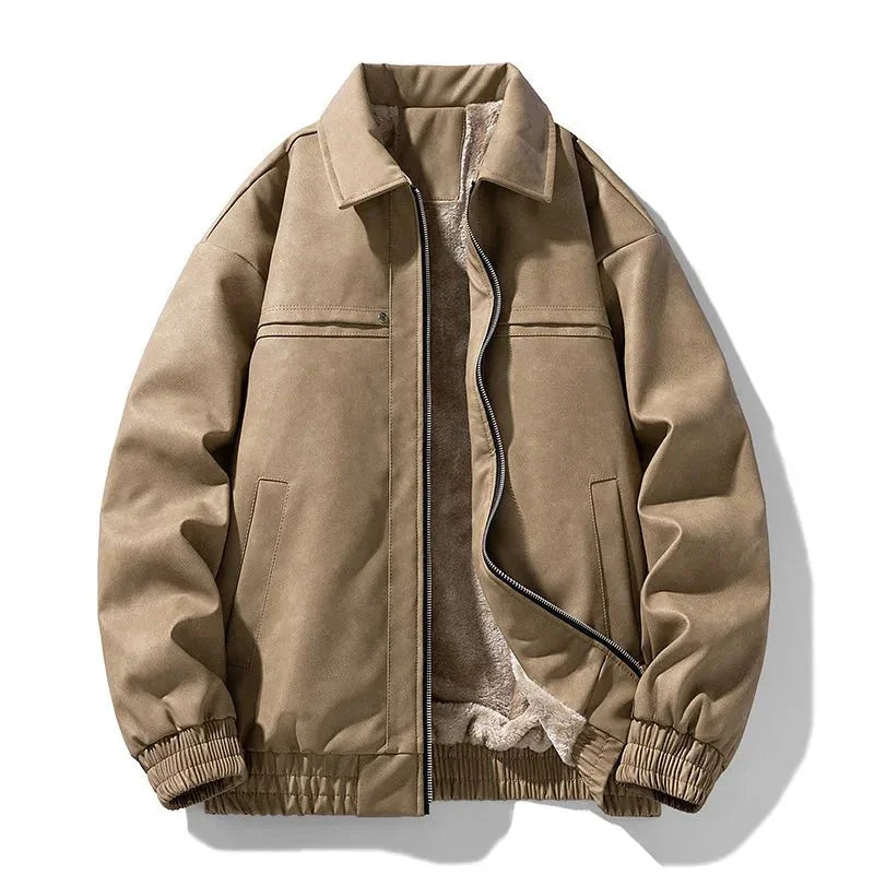 Rhys | Warm Faux Shearling Leather Jacket for Men