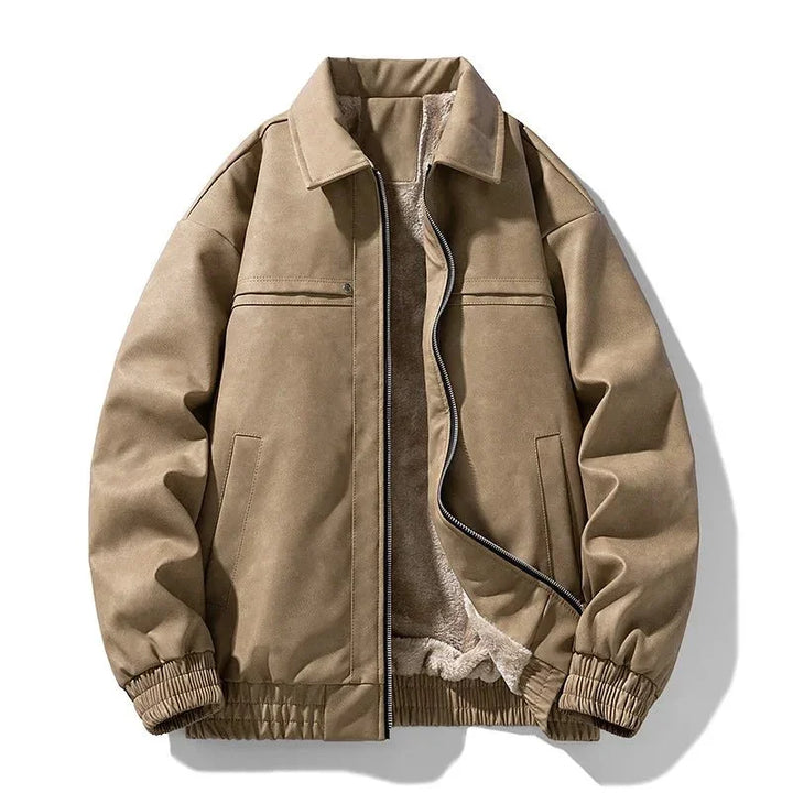Rhys | Warm Faux Shearling Leather Jacket for Men