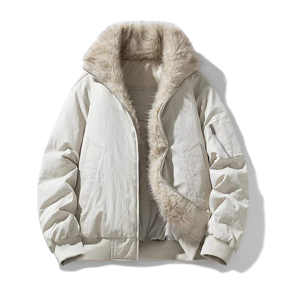 Anders | Warm Faux Fur Lined Jacket for Men's Wind-Resistant Outerwear
