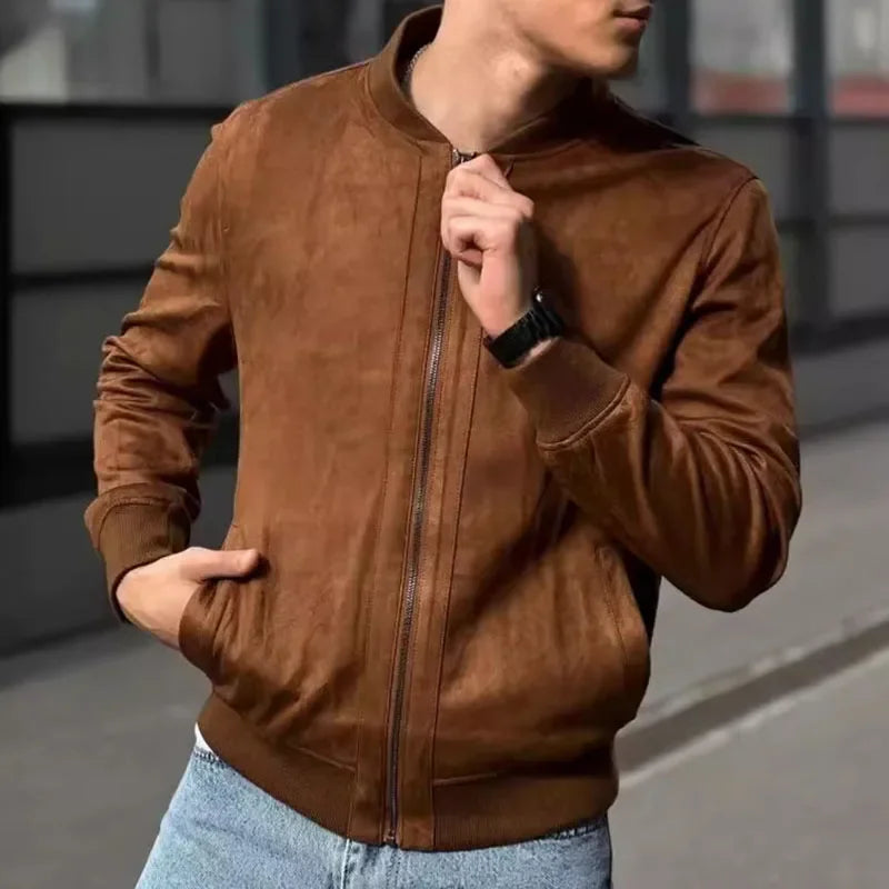 Malachi | Classic Suede Bomber Jacket for Men