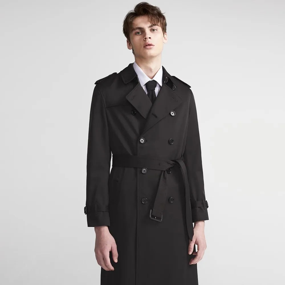 Calvin | Elegant Belted Trench Coat for Men