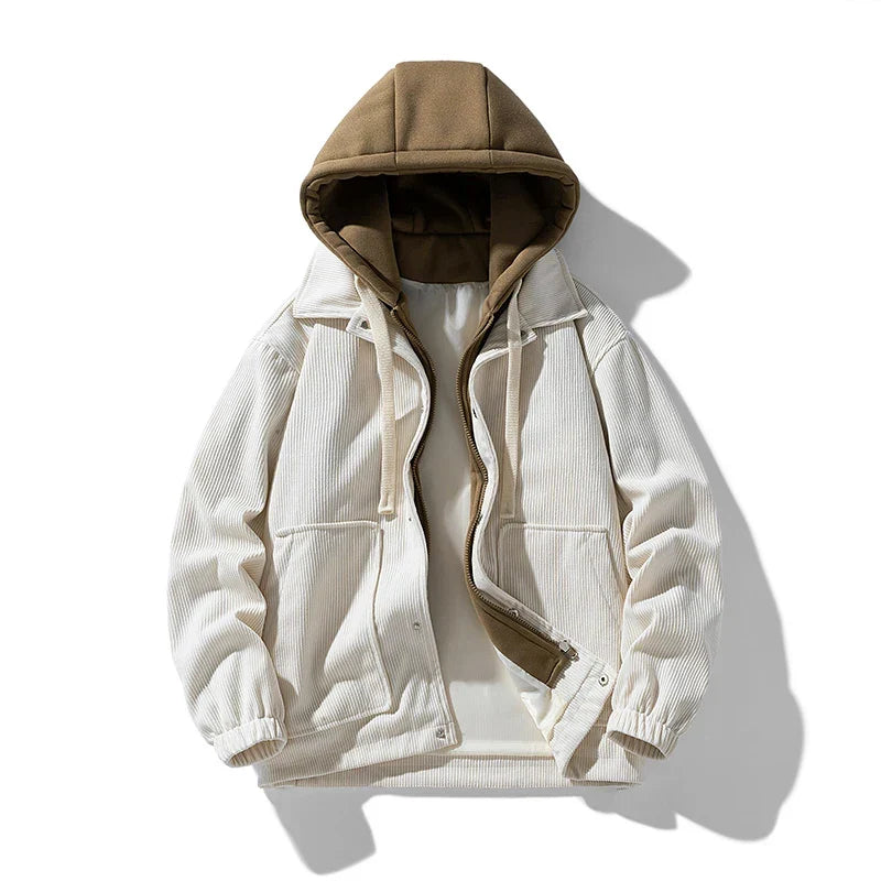 Xavier | Rugged Corduroy Hooded Jacket for Men