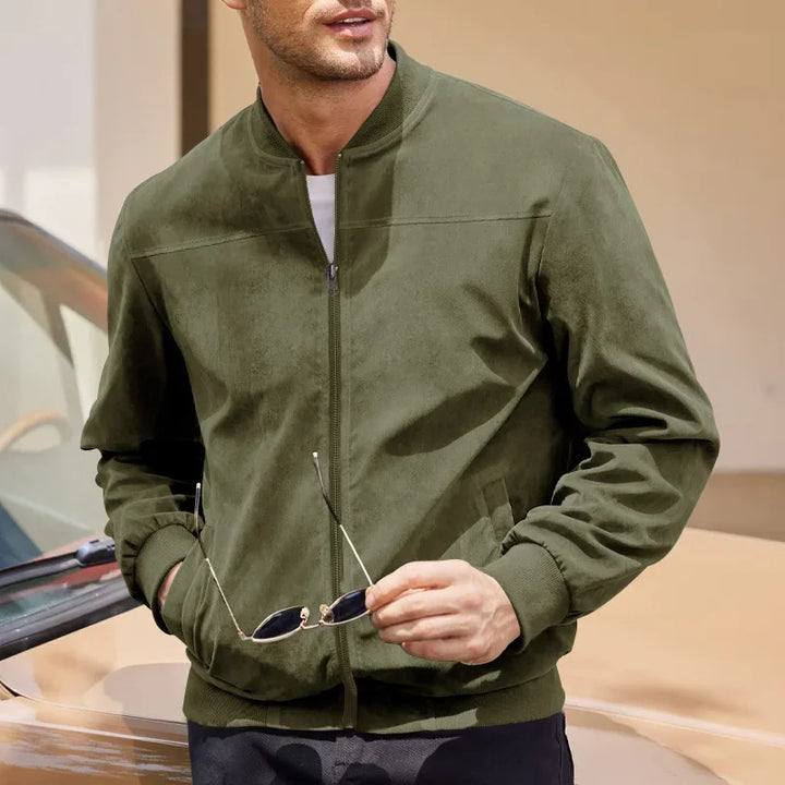 Malachi | Classic Suede Bomber Jacket for Men