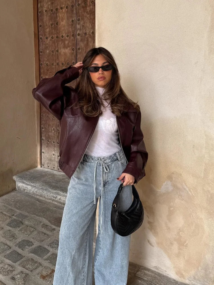 Audrina | Relaxed Oversized Leather Jacket