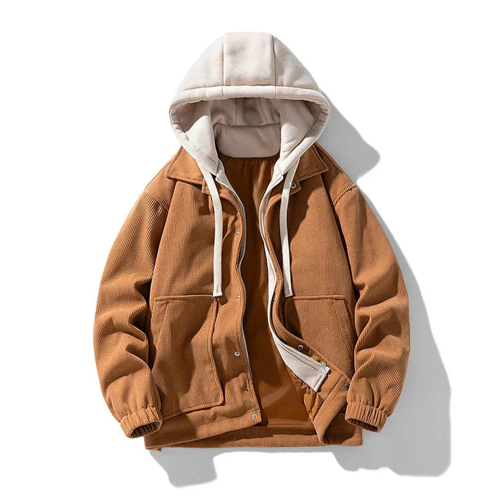 Xavier | Rugged Corduroy Hooded Jacket for Men