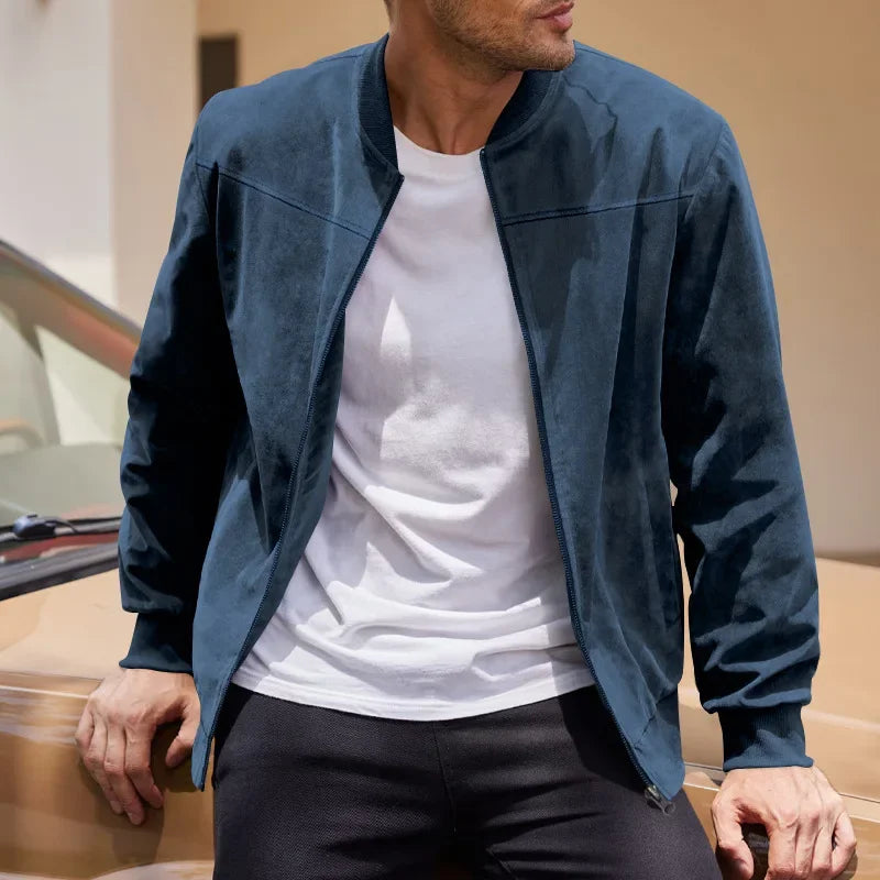 Malachi | Classic Suede Bomber Jacket for Men