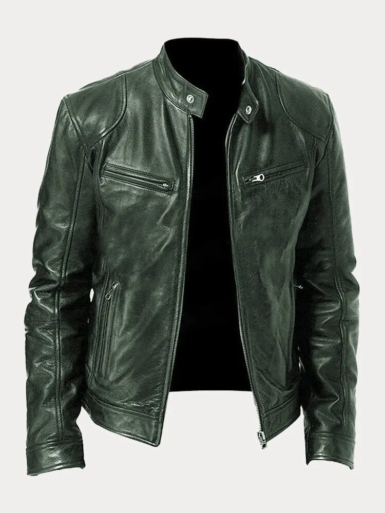 Roald | Sleek Leather Biker Jacket