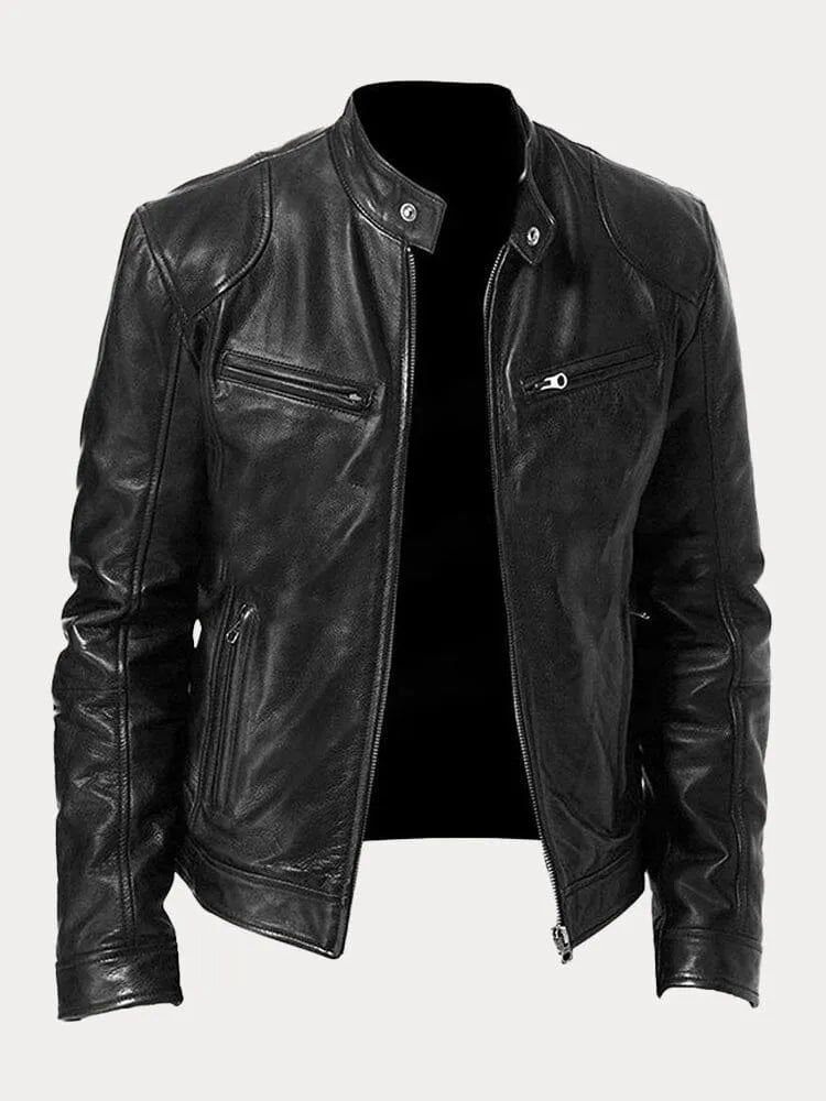 Roald | Sleek Leather Biker Jacket