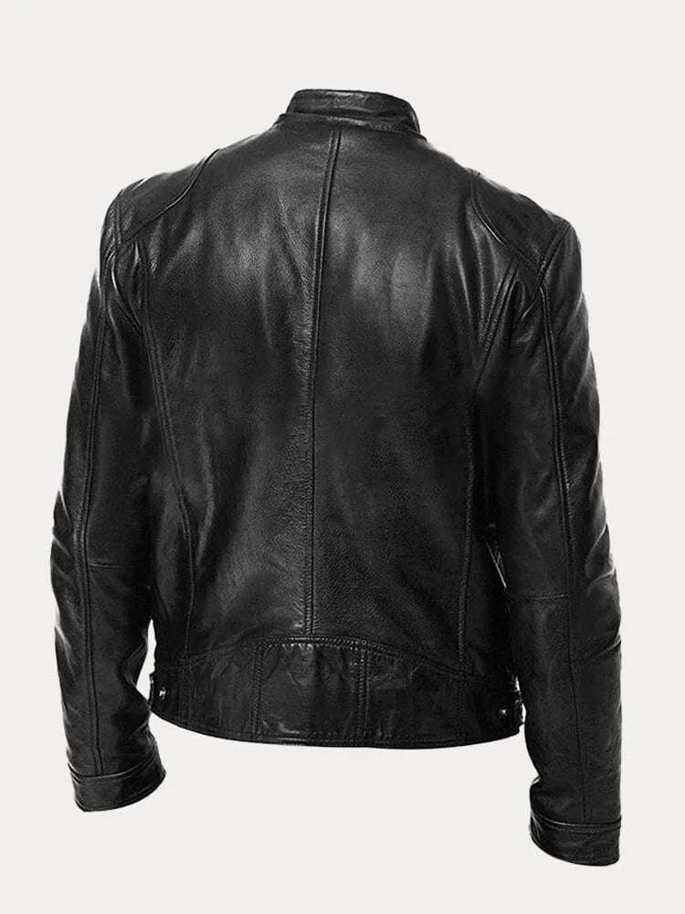 Roald | Sleek Leather Biker Jacket