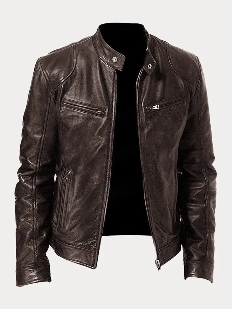 Roald | Sleek Leather Biker Jacket