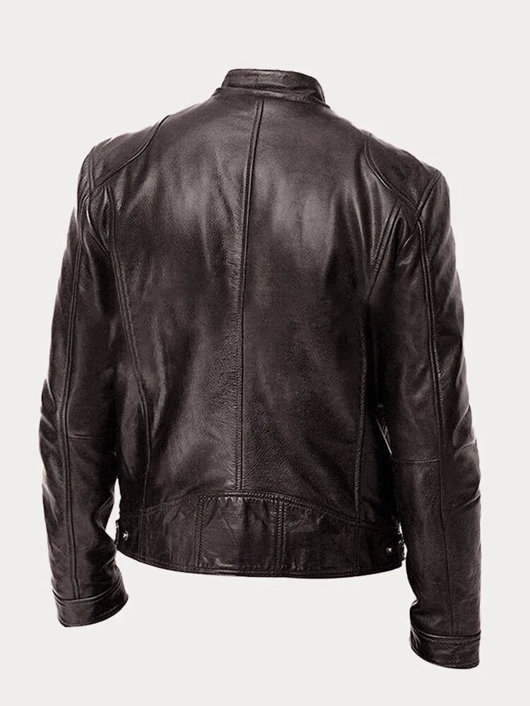 Roald | Sleek Leather Biker Jacket