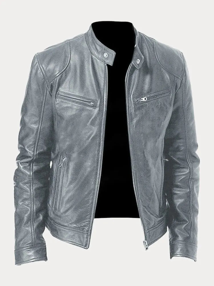 Roald | Sleek Leather Biker Jacket