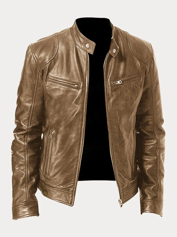 Roald | Sleek Leather Biker Jacket