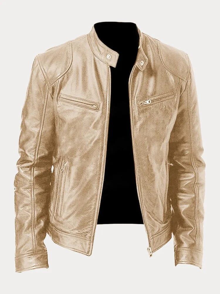 Roald | Sleek Leather Biker Jacket